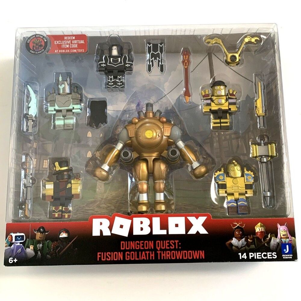 Roblox Dungeon Quest: Fusion Goliath Throwdown Action Figure Set Virtual Code